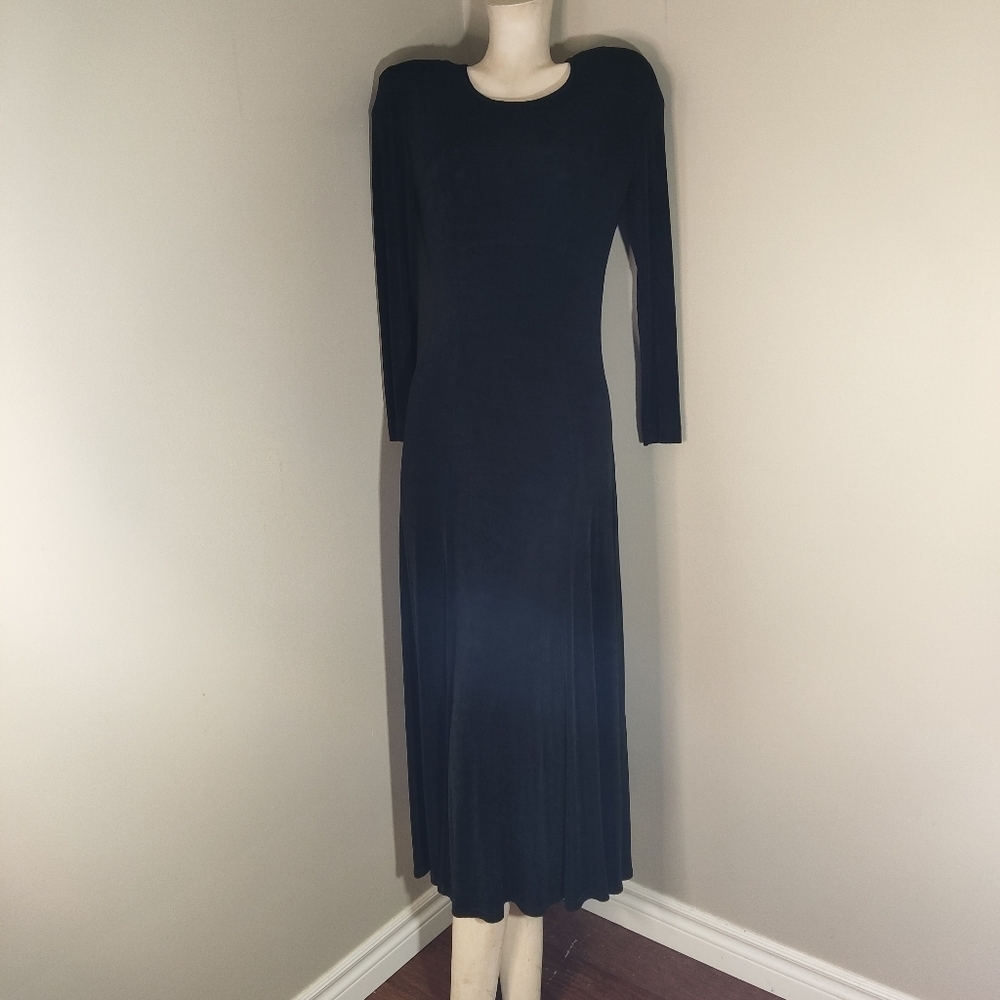 Joseph Ribkoff Creations Black Slinky Knit Maxi Dress Sz 12 - Picture 6 of 10